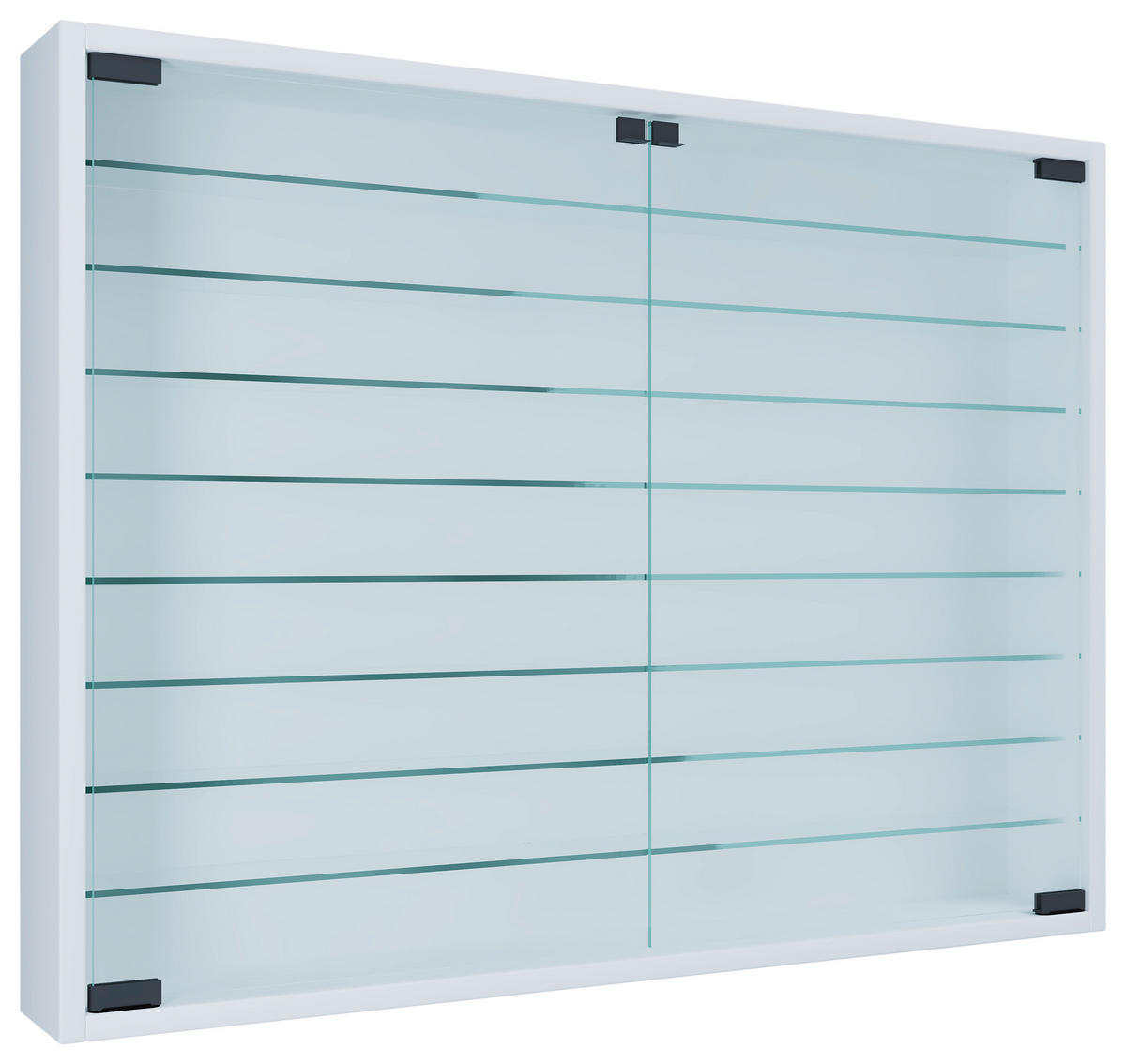 VÄGGHÄNGT VITRINSKÅP i vit   - vit/svart, Modern, trämaterial/glas (80/60/10cm) - MID.YOU
