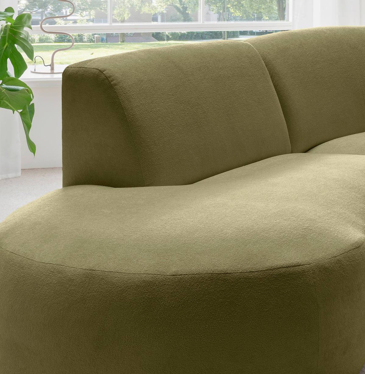 ECKSOFA in Mikrofaser Grün  - Schwarz/Grün, Modern, Kunststoff/Textil (182/276cm) - Livetastic