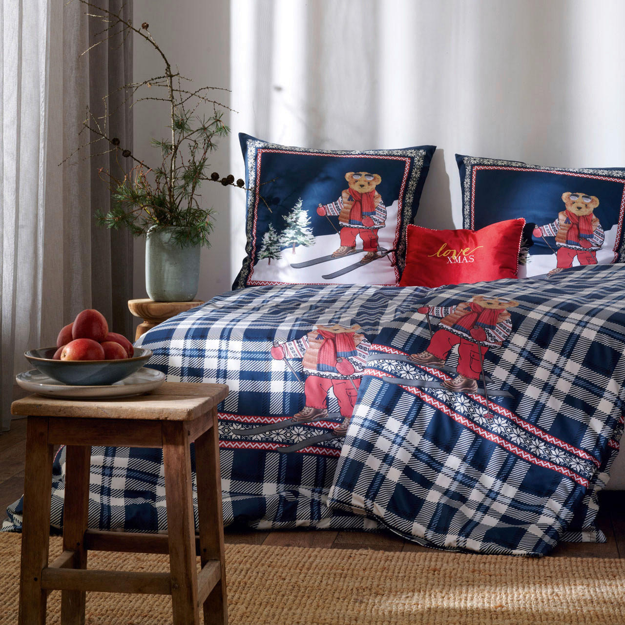 BETTWÄSCHE MATTI Satin 135/200 cm  - Blau/Beige, Design, Textil (135/200cm) - Apelt