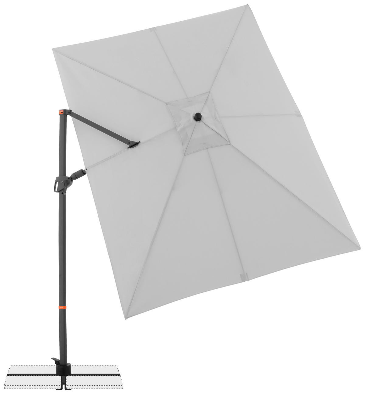 AMPELSCHIRM 300x240 cm  - Anthrazit/Hellgrau, Basics, Textil/Metall (320/240cm) - Doppler