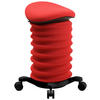 BÜROHOCKER Schwarz, Dunkelrot  - Schwarz/Dunkelrot, Design, Kunststoff/Textil (37,5/58-70/36cm) - Topstar
