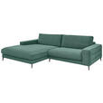 ECKSOFA in Feincord Grün  - Schwarz/Grün, Design, Textil/Metall (207/293cm) - Dieter Knoll