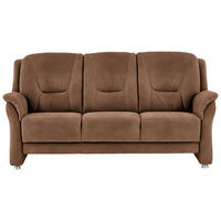 3-SITZER-SOFA in Mikrofaser Hellbraun  - Hellbraun/Beige, Konventionell, Textil/Metall (198/100/89cm) - Beldomo Comfort