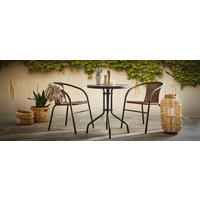 SET DE JARDIN  3-teilig  - Anthrazit/Braun, Lifestyle, Glas/Kunststoff - Xora