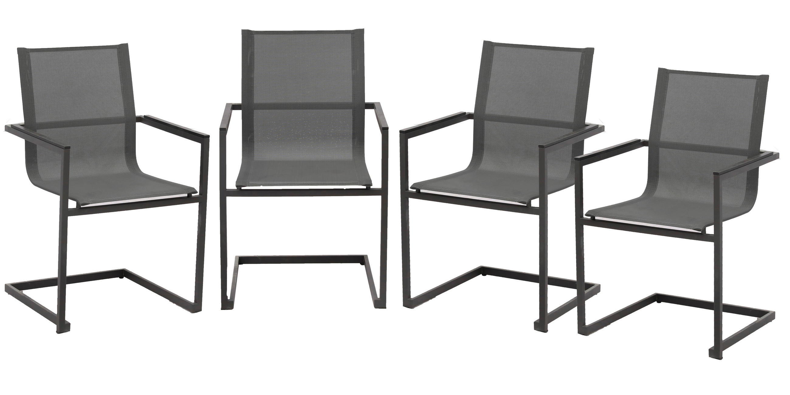 GARTENSTUHL Metall, Kunststoff Anthrazit, Grau  - Anthrazit/Grau, Basics, Kunststoff/Metall (50/56/90cm) - Gardenson