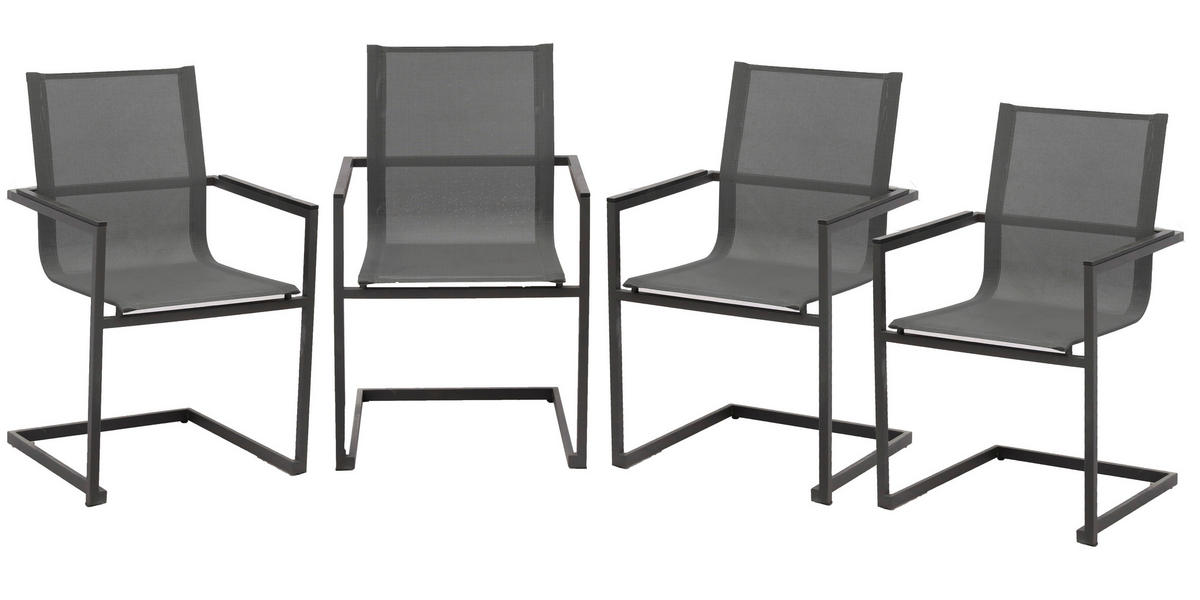 GARTENSTUHL Metall, Kunststoff Anthrazit, Grau  - Anthrazit/Grau, Basics, Kunststoff/Metall (50/56/90cm) - Gardenson