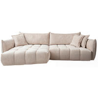 ECKSOFA Beige Chenille Zierkissen, Rückenkissen, Rücken echt  - Beige/Schwarz, Design, Kunststoff/Textil (156/302cm) - Lomoco