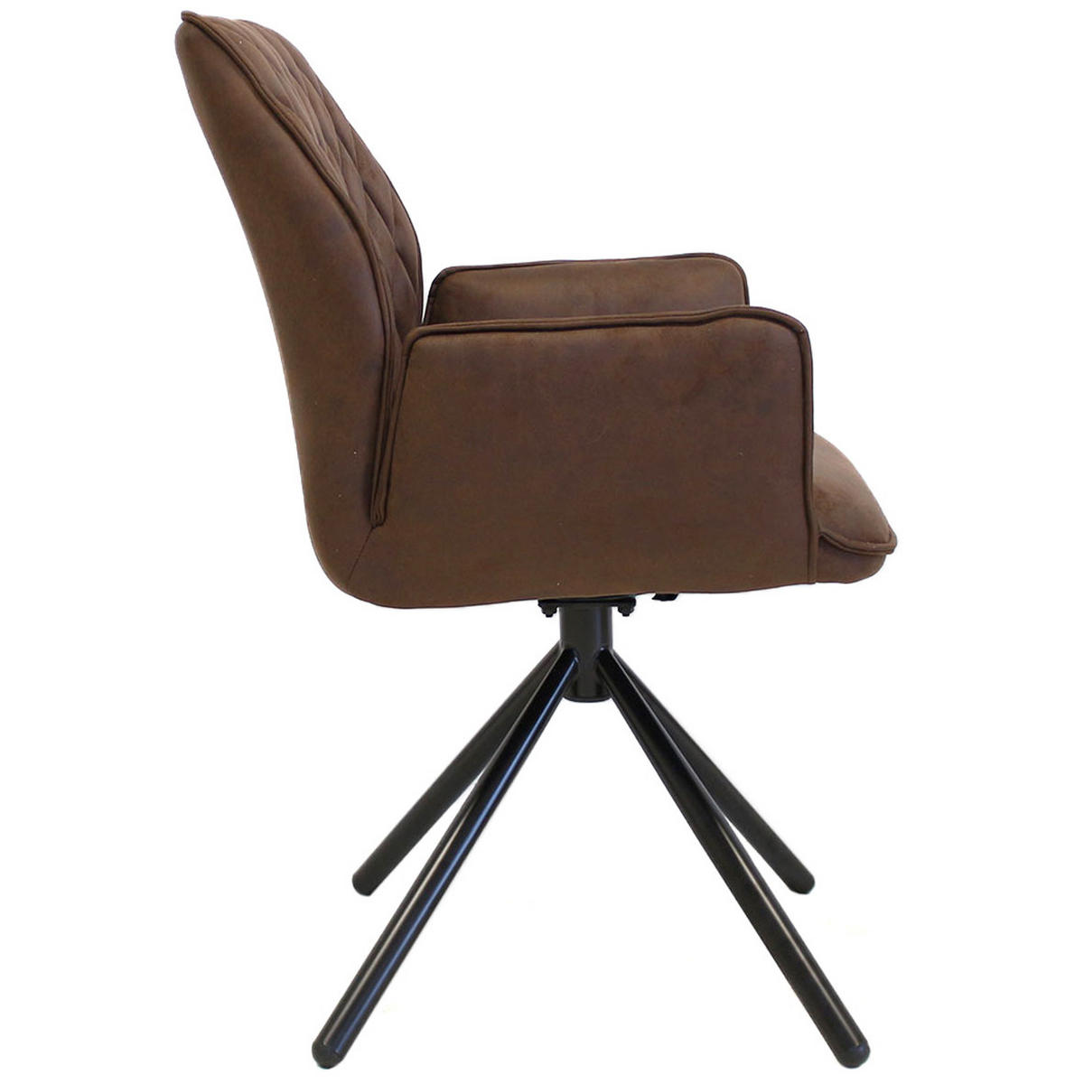 STOLIČKA S PODRÚČKAMI, mikrovlákno, hnedá - hnedá/čierna, Lifestyle, kov/textil (58/92/52cm) - MID.YOU