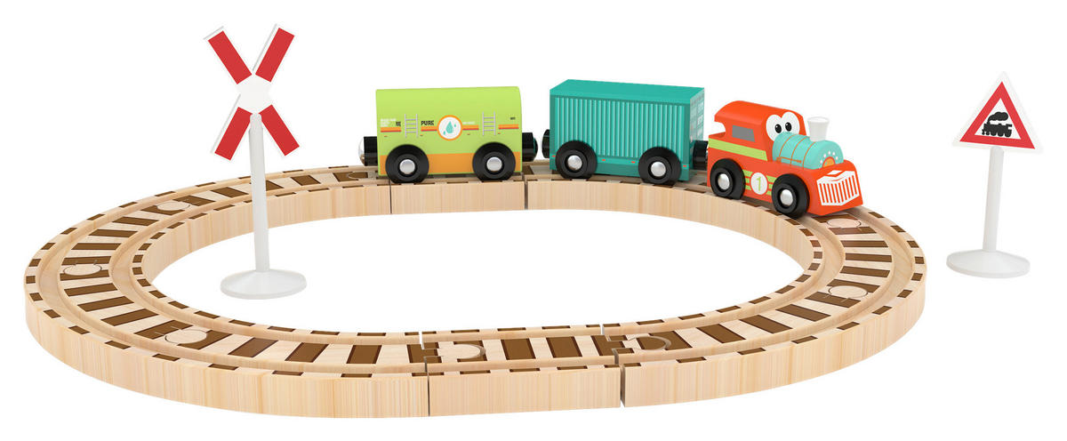 IGRAČKA VLAKIĆ   - višebojno, Basics, drvo/metal