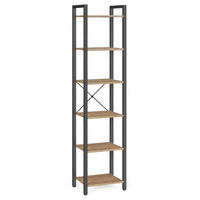 REGAL Schwarz, Walnussfarben  - Walnussfarben/Schwarz, Basics, Holzwerkstoff/Metall (40/186/30cm) - Boxxx