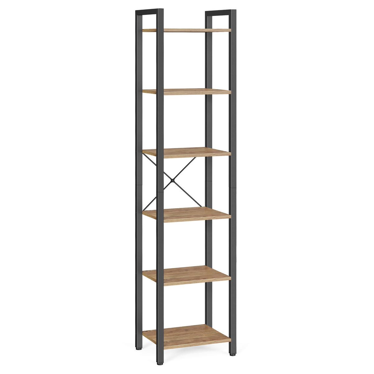 REGAL Schwarz, Walnussfarben  - Walnussfarben/Schwarz, Basics, Holzwerkstoff/Metall (40/186/30cm) - Boxxx