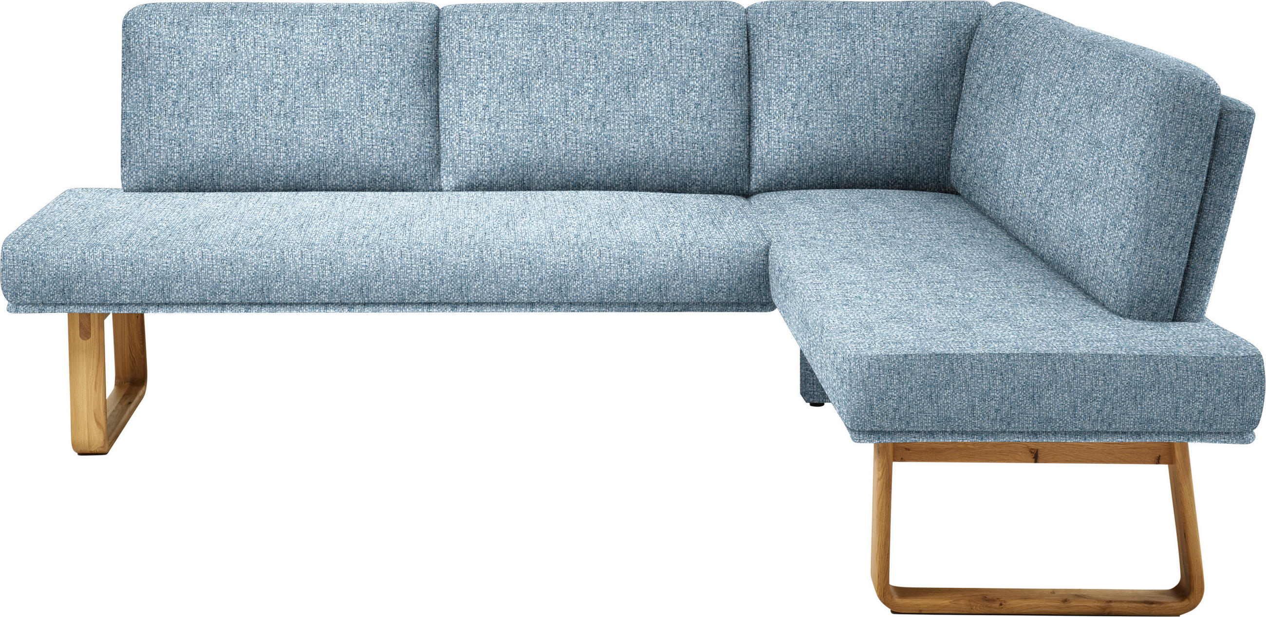 ECKBANK 240/174 cm  in Eichefarben, Hellblau  - Eichefarben/Hellblau, Design, Holz/Textil (240/174cm) - Dieter Knoll