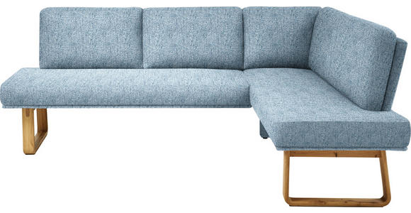 ECKBANK 240/174 cm  in Eichefarben, Hellblau  - Eichefarben/Hellblau, Design, Holz/Textil (240/174cm) - Dieter Knoll