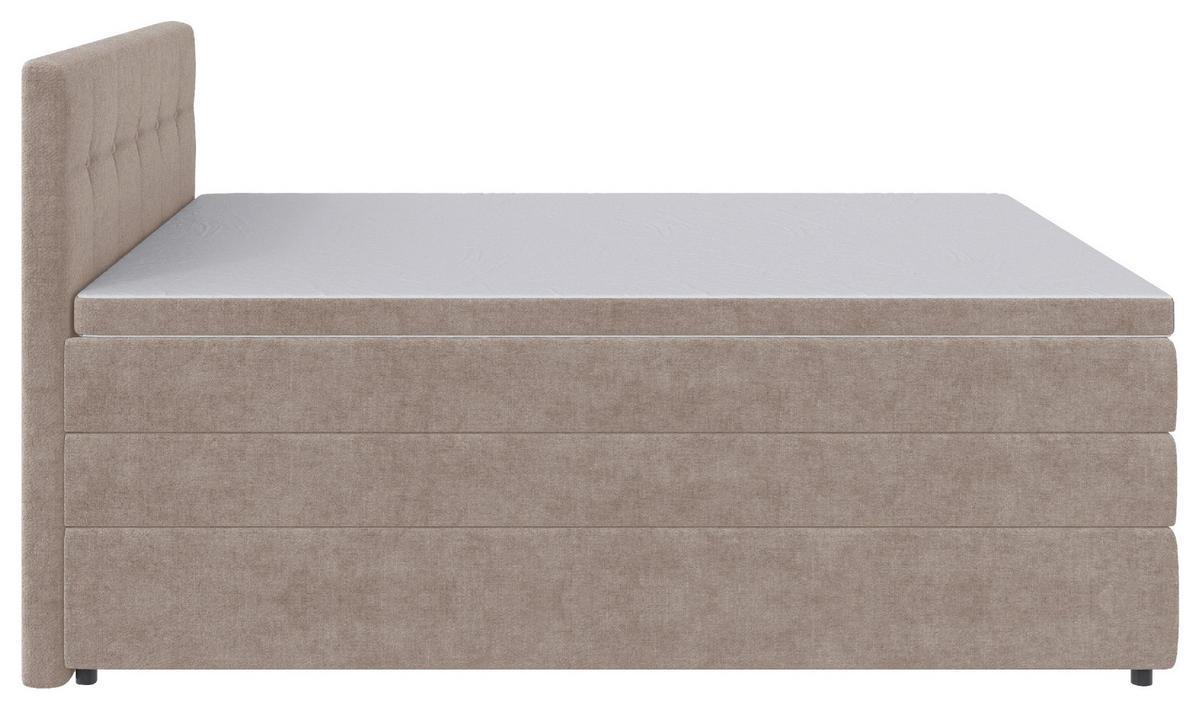 BOXSPRINGBETT 140/200 cm  in Beige  - Beige/Schwarz, Konventionell, Kunststoff/Textil (140/200cm) - Carryhome