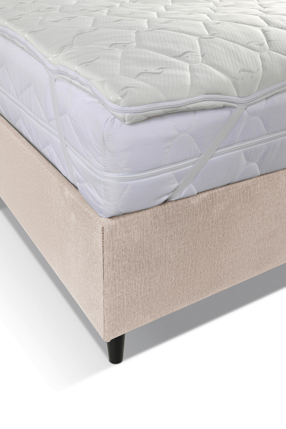 BOXBETT 180/200 cm  in Creme  - Creme/Schwarz, KONVENTIONELL, Holz/Textil (180/200cm) - Boxxx