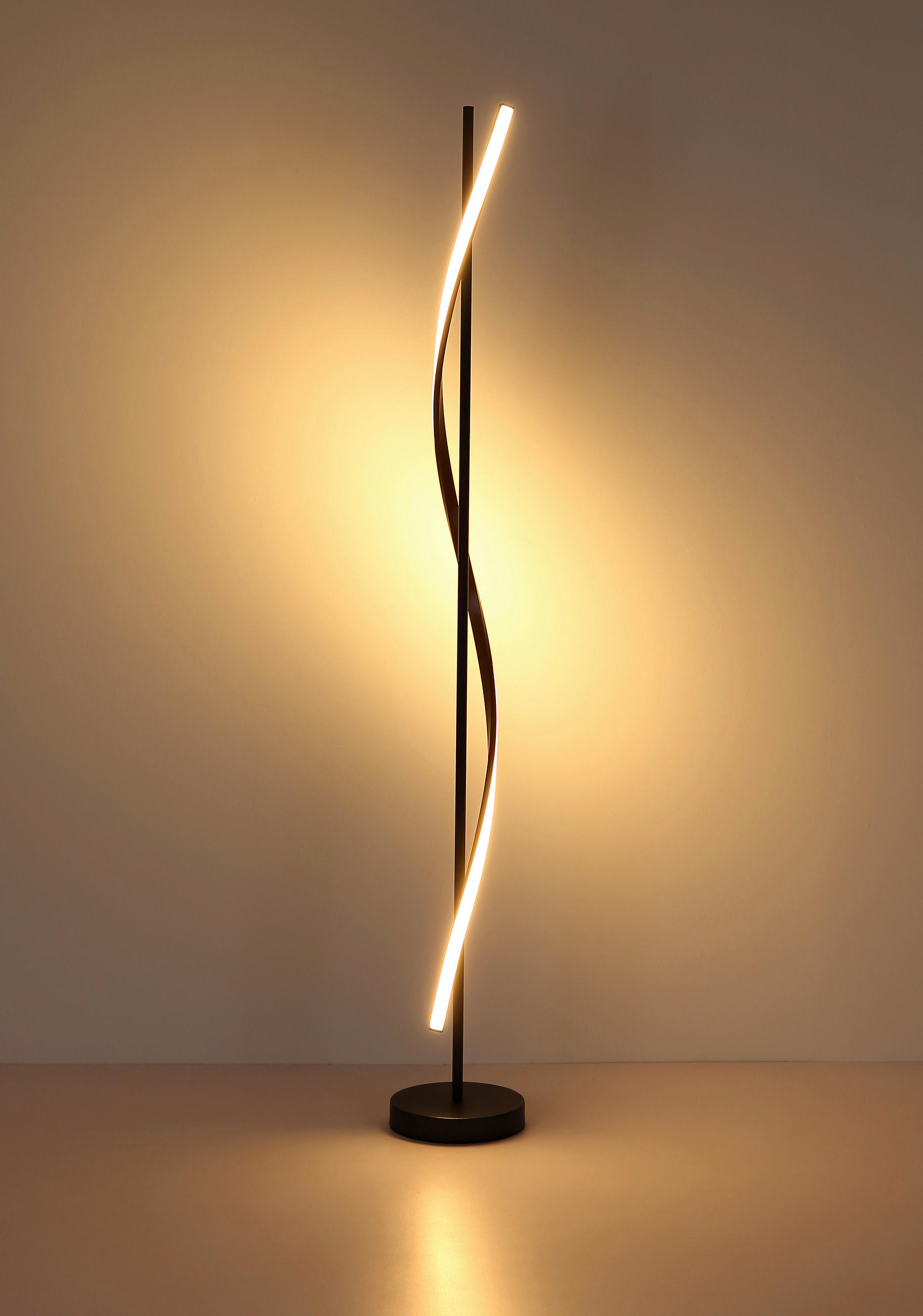 LED-STEHLEUCHTE 20/150,7 cm    - Schwarz/Braun, Design, Kunststoff/Metall (20/150,7cm) - Globo