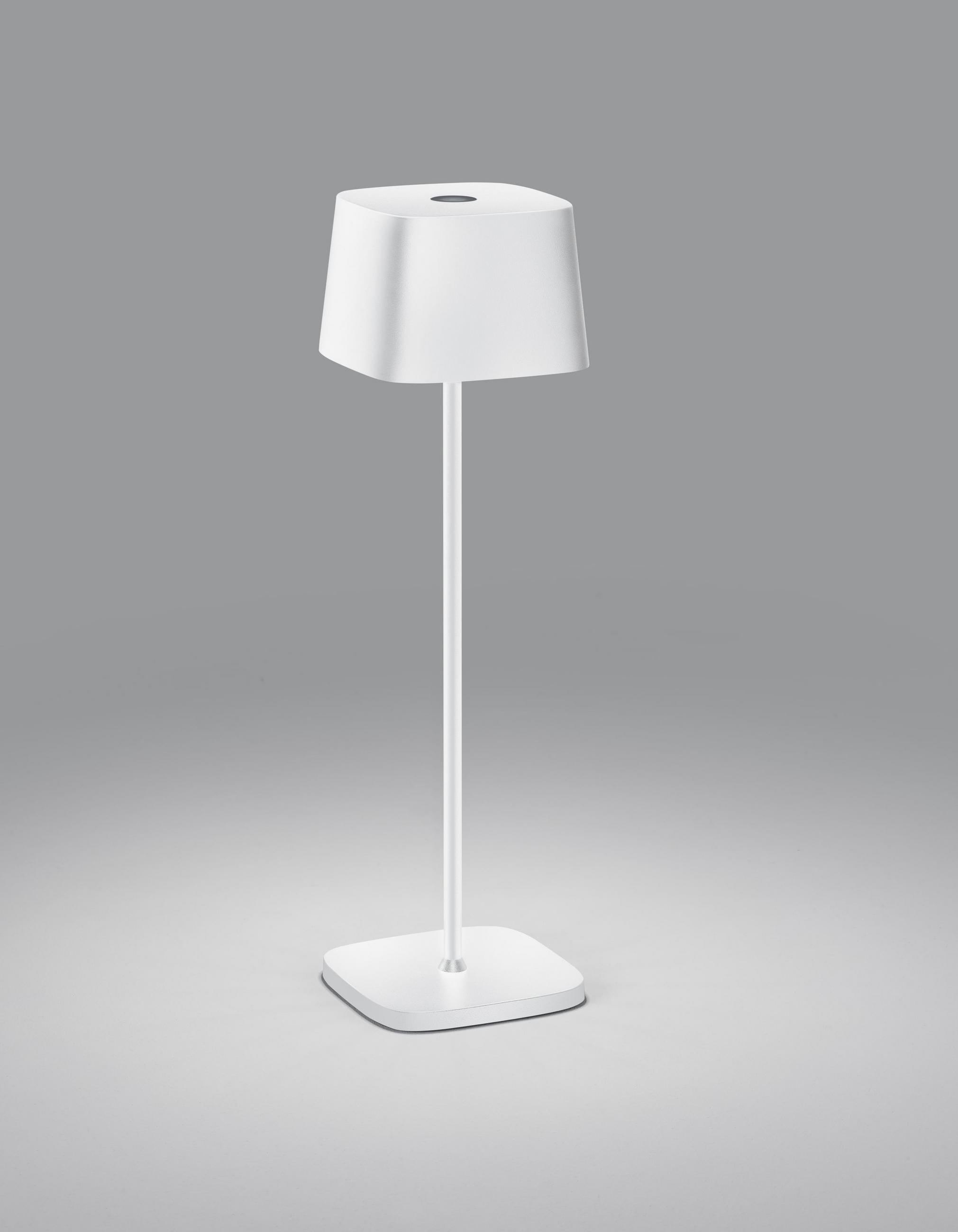 AKKU-TISCHLEUCHTE Kori  - Weiß, Design, Kunststoff/Metall (10/35/10cm) - Helestra