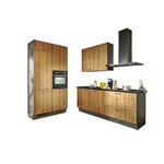 ECKKÜCHE XO 10 120/220 cm  in Graphitfarben, Schwarz, Eichefarben  - Chromfarben/Eichefarben, Design, Holzwerkstoff/Metall (120/220cm) - Xora