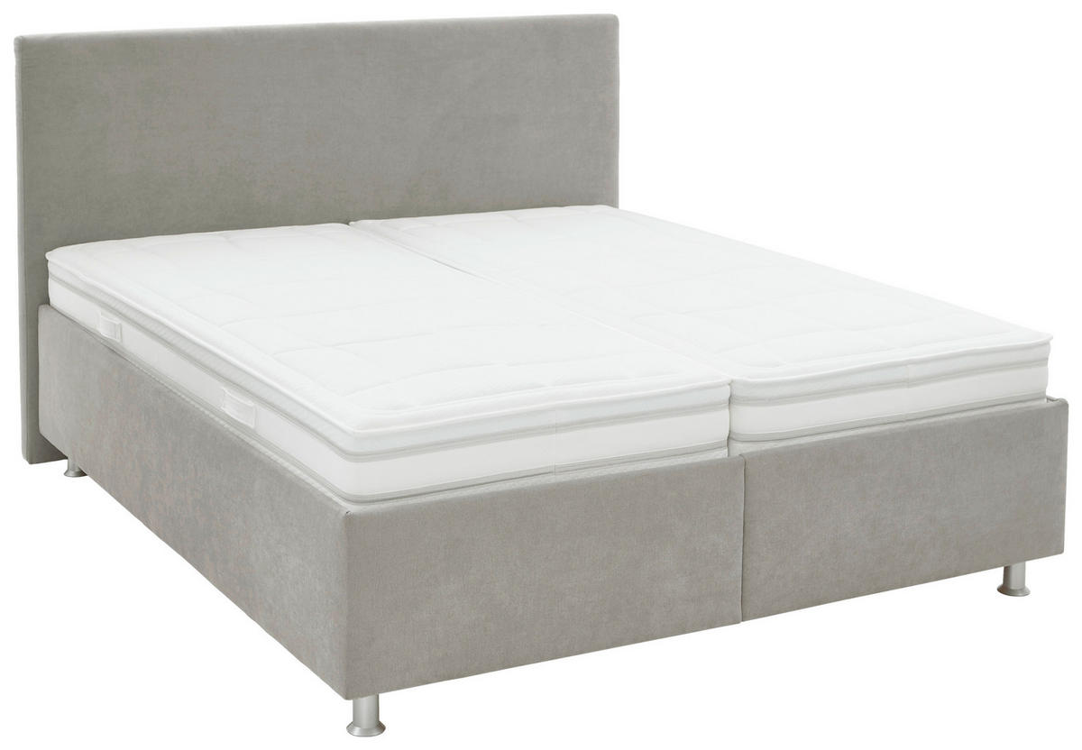 POLSTERBETT Matratze, gepolstertes Kopfteil, Lattenrost, Bettkasten Beige 160/200 cm  - Beige/Alufarben, MODERN, Holz/Holzwerkstoff (160/200cm) - Beldomo - Sleep
