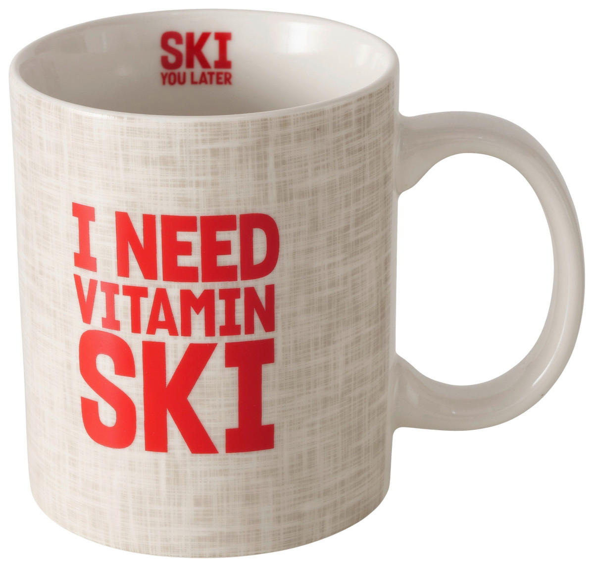 BECHER    - Beige/Rot, Trend, Keramik (8/9,5cm)