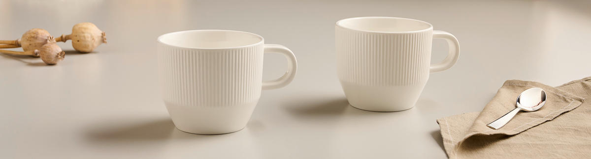 KÁVÉSBÖGREKÉSZLET  - fehér, Design, kerámia (10,2/8,6cm) - Dieter Knoll