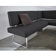 ECKBANK 196/137 cm  in Schwarz, Edelstahlfarben  - Edelstahlfarben/Schwarz, Design, Textil/Metall (196/137cm) - Dieter Knoll