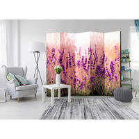 PARAVENT mit 5  Flügel - Violett/Perlmutt, Basics, Holz/Textil (225/172/3cm) - artgeist