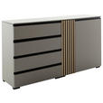 SIDEBOARD Wildeiche, Greige, Schwarz 167/92/45 cm - Wildeiche/Greige, Design, Holz/Holzwerkstoff (167/92/45cm) - Moderano