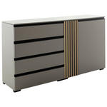 SIDEBOARD Wildeiche, Greige, Schwarz  167/92/45 cm  - Wildeiche/Greige, Design, Holz/Holzwerkstoff (167/92/45cm) - Moderano