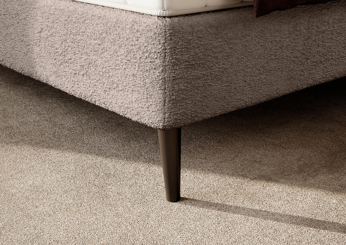 BOXSPRINGBETT 180/200 cm  in Taupe  - Taupe/Schwarz, Design, Holz/Holzwerkstoff (180/200cm) - home24