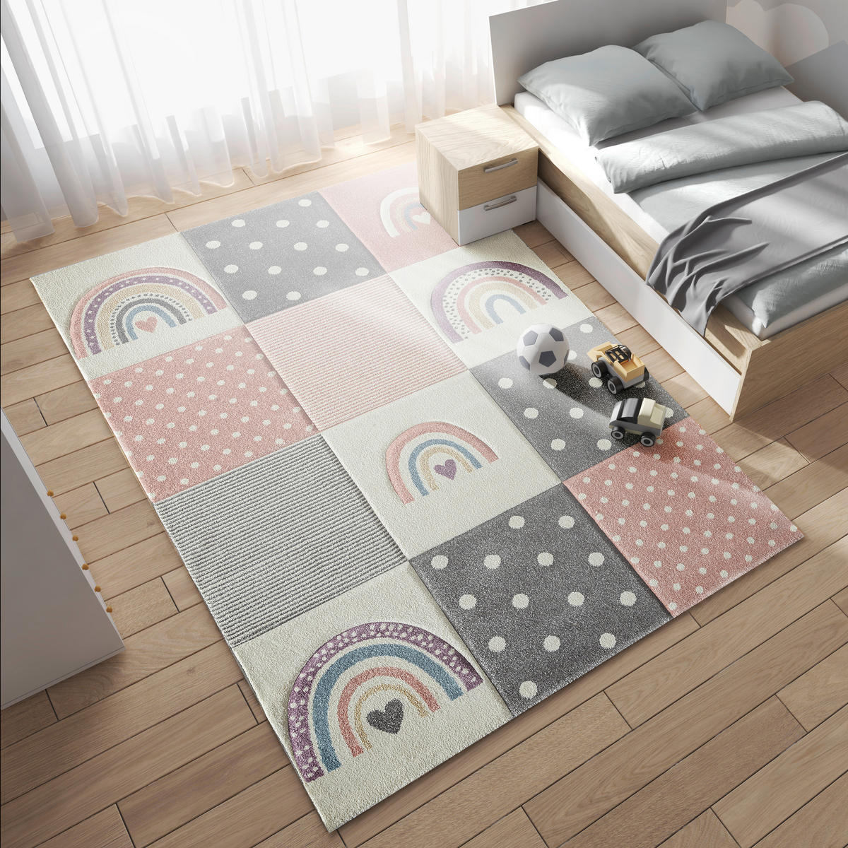 KINDERTEPPICH 120/170 cm Pastel Kids  - Hellgrau/Altrosa, Basics, Textil (120/170cm) - Novel