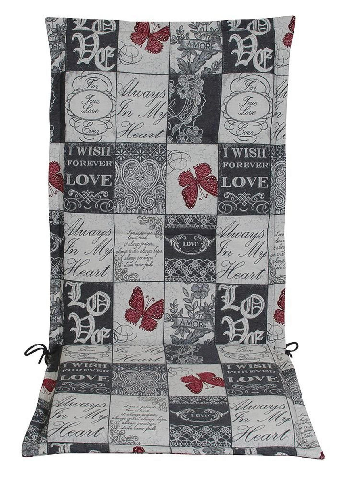 SESSELAUFLAGE in Grau, Weiß, Dunkelrot Karo  - Weiß/Grau, Design, Textil (48/4/118cm)