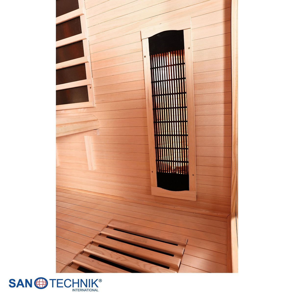 INFRAROTKABINE für 3 Personen OPEN  - Naturfarben, KONVENTIONELL, Holz (150/120/200cm) - Sanotechnik