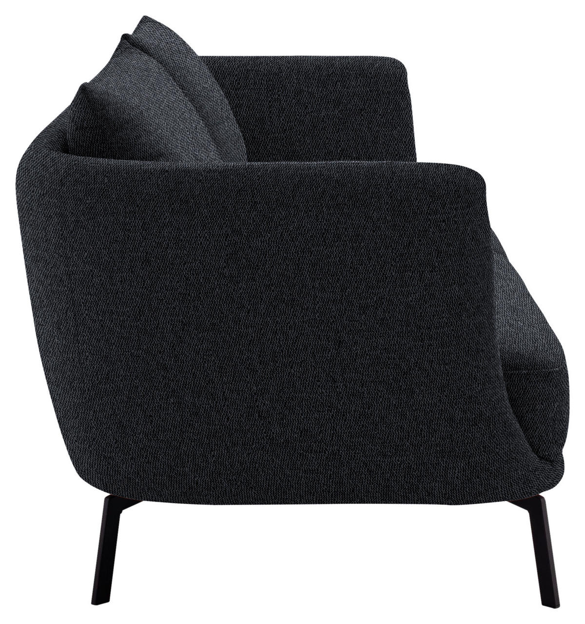 3-SITZER-SOFA Flachgewebe Dunkelgrau  - Dunkelgrau/Schwarz, Design, Textil/Metall (210/71/91cm) - Schöner Wohnen