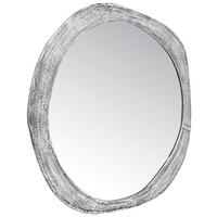 WANDSPIEGEL 88/90/4 cm    in wellenförmig  - Silberfarben, KONVENTIONELL, Glas/Metall (88/90/4cm)