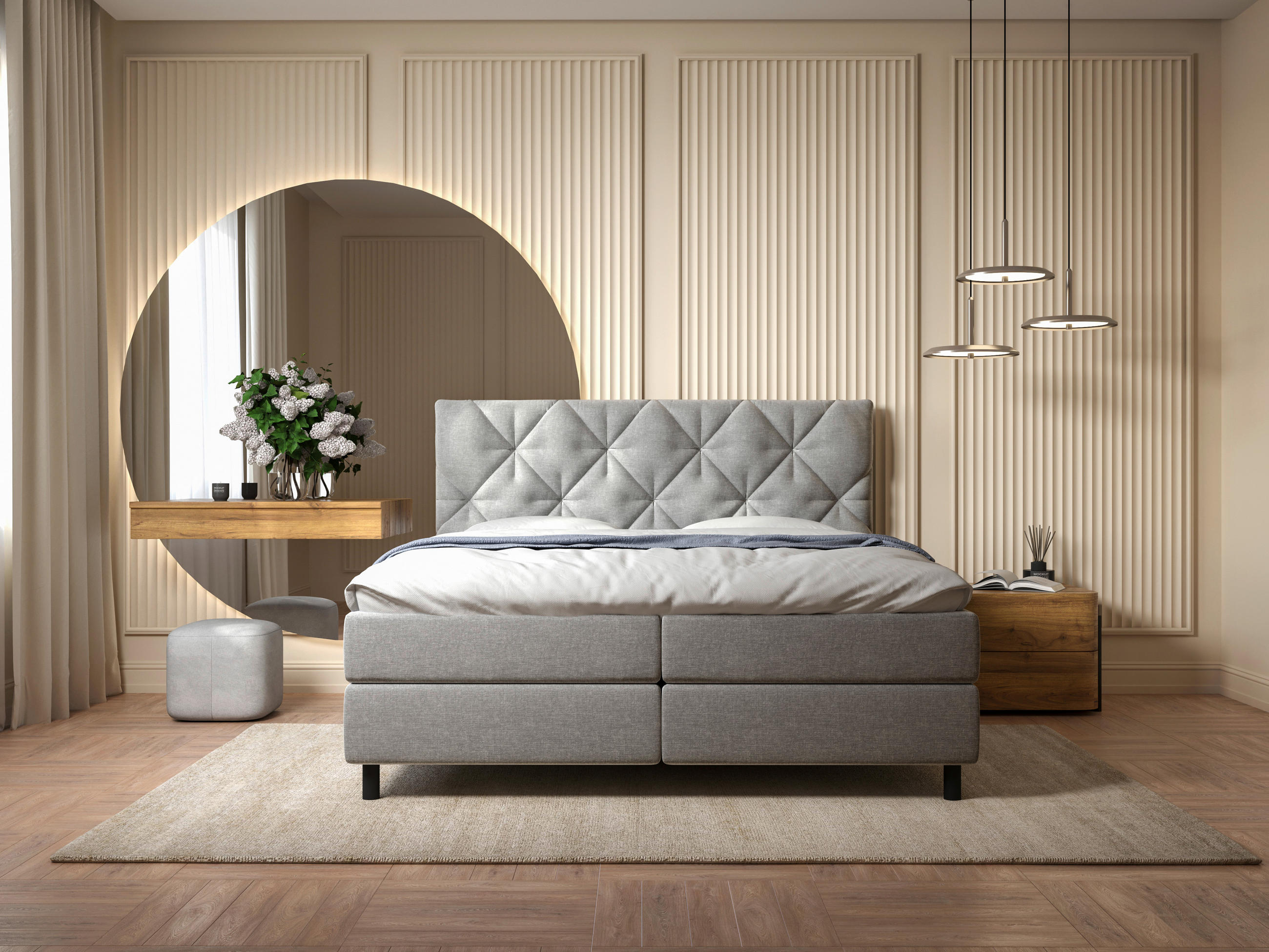 BOXBETT 180/200 cm  in Grau  - Schwarz/Grau, Design, Holz/Holzwerkstoff (180/200cm) - Esposa