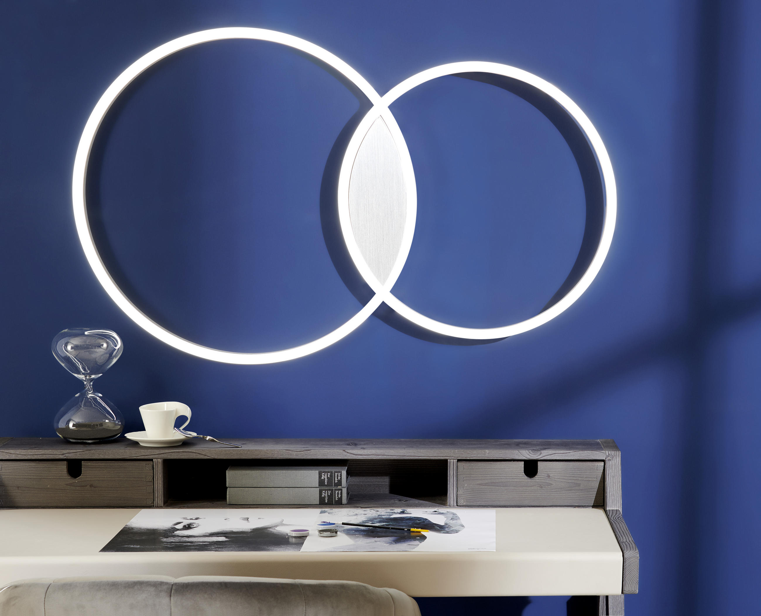 LED-DECKENLEUCHTE  Smart 96,4/60 cm   - Alufarben, Design, Metall (96,4/60cm) - Paul Neuhaus