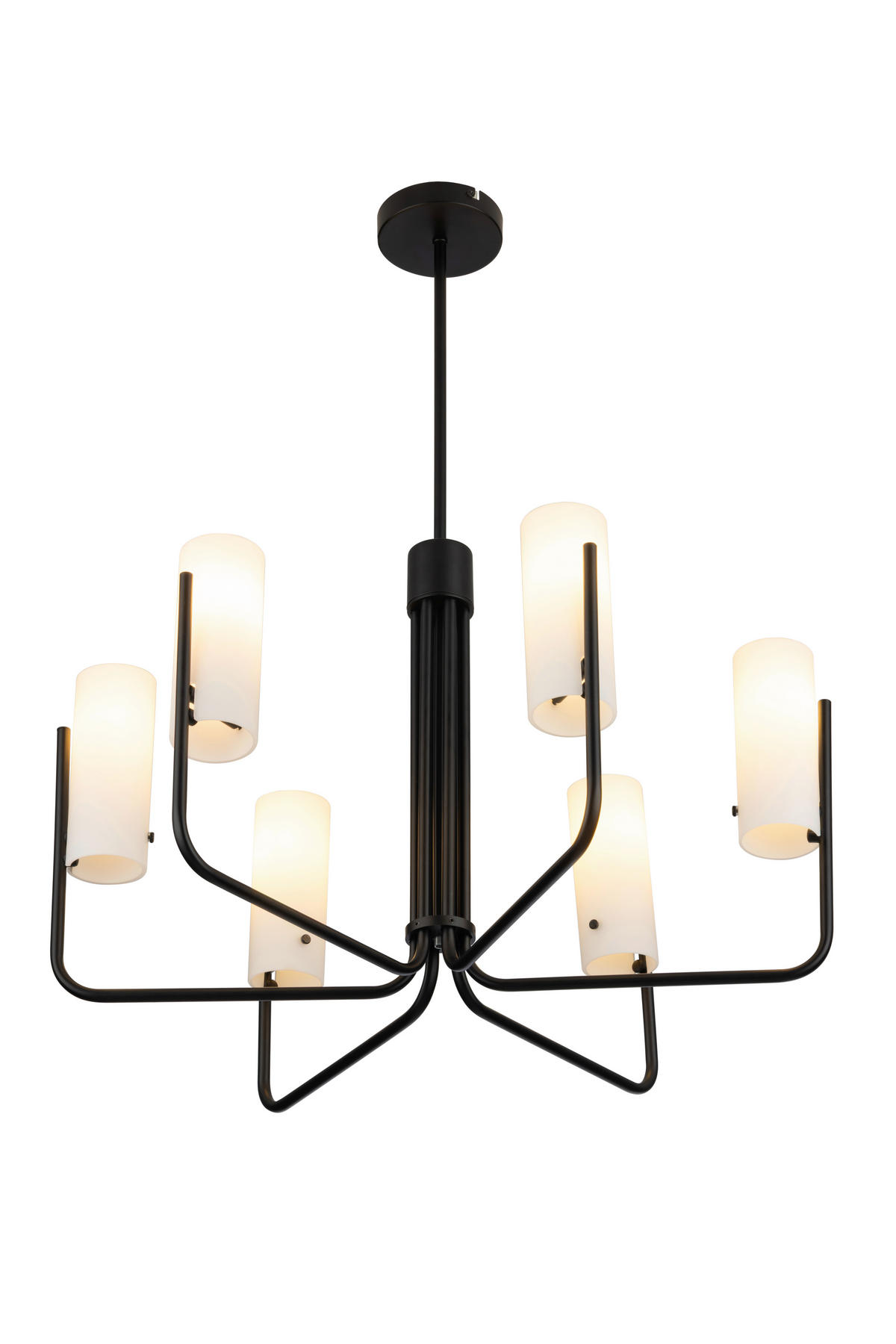 HÄNGELEUCHTE 65/88 cm  - Schwarz/Weiß, Trend, Glas/Metall (65/88cm) - Collett's Monde