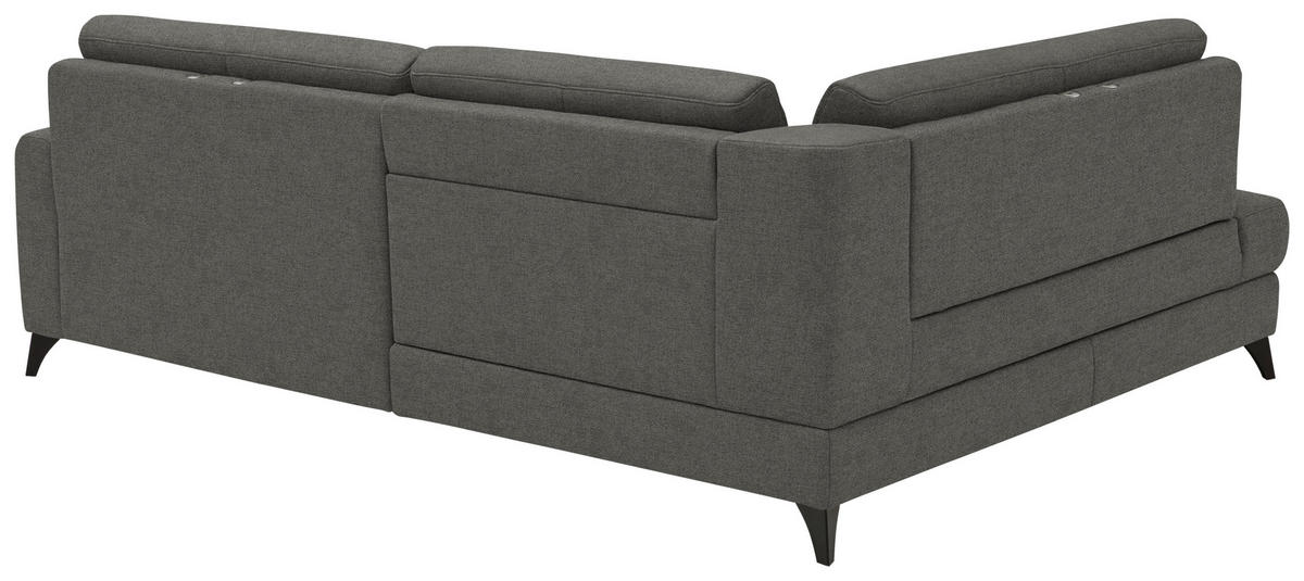 ECKSOFA  Chenille Grau  - Schwarz/Grau, Design, Textil/Metall (182/239cm) - Beldomo Comfort