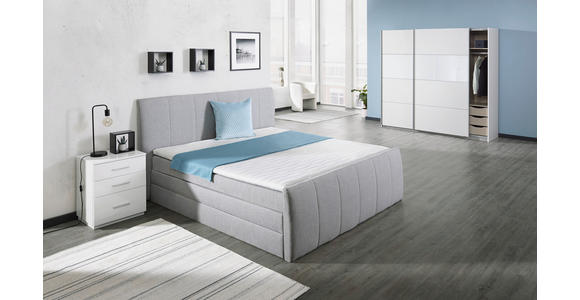 NACHTSCHRANK 45/47/35 cm  - Alufarben/Weiß, KONVENTIONELL, Holzwerkstoff/Kunststoff (45/47/35cm) - Carryhome