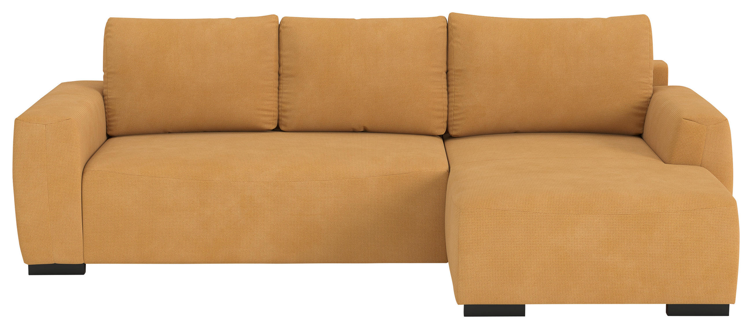 ECKSOFA  in Mikrofaser Senfgelb  - Senfgelb/Schwarz, Trend, Kunststoff/Textil (252/170cm) - MID.YOU