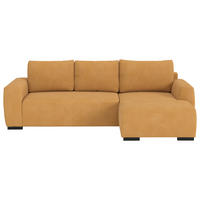 ECKSOFA  in Mikrofaser Senfgelb  - Senfgelb/Schwarz, Trend, Kunststoff/Textil (252/170cm) - MID.YOU