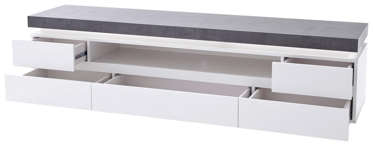 LOWBOARD  in 175/48/40 cm  - Dunkelgrau/Weiß, Design, Holzwerkstoff (175/48/40cm)