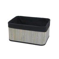 KOŠARA ZA SHRANJEVANJE   36/26/18 cm     - črna/siva, Basics, tekstil/les (36/26/18cm) - Ambia Home