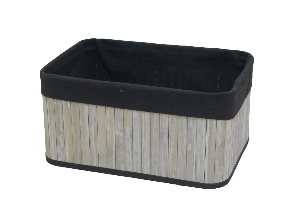 KOŠARA ZA SHRANJEVANJE   36/26/18 cm     - črna/siva, Basics, tekstil/les (36/26/18cm) - Ambia Home
