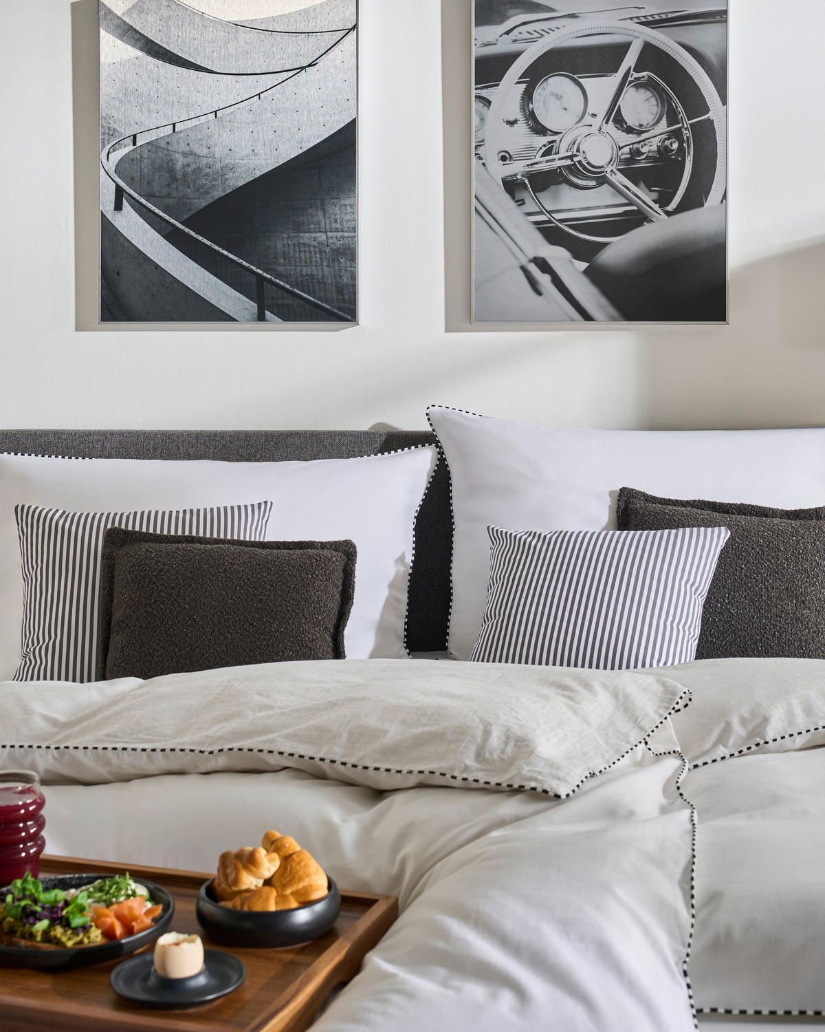 BOXSPRINGBETT 180/200 cm  in Grau  - Schwarz/Grau, KONVENTIONELL, Holz/Textil (180/200cm) - Jensen