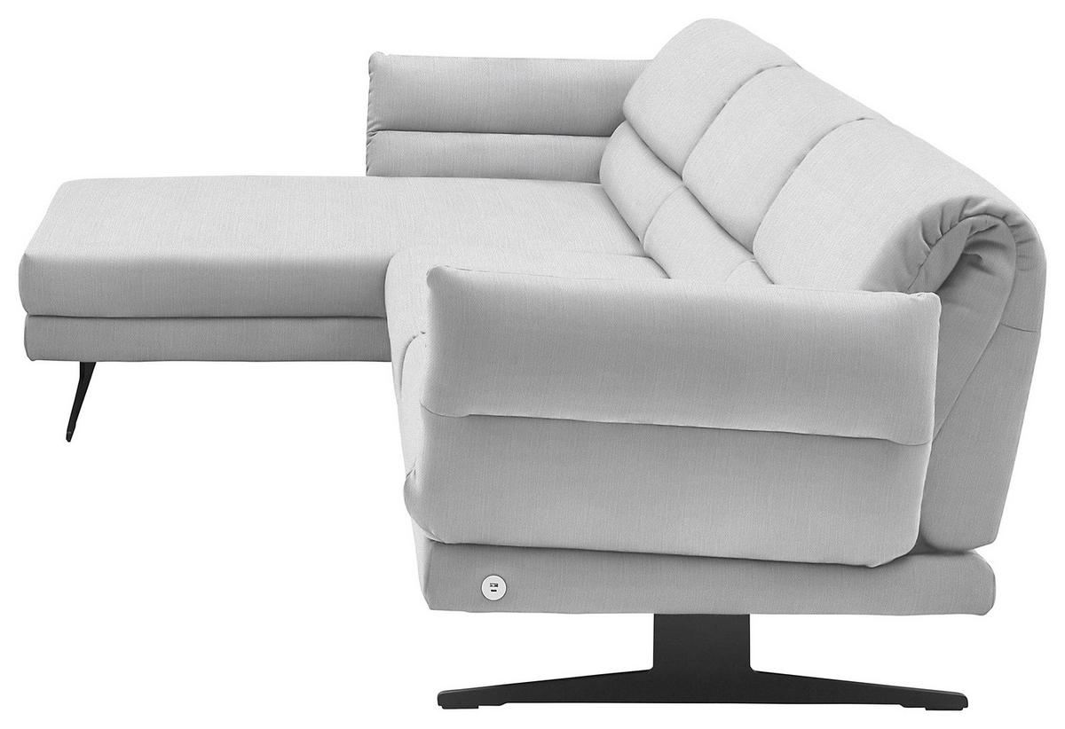 ECKSOFA in Flachgewebe Creme  176-217/279-327 cm  - Creme/Schwarz, Design, Textil/Metall (176-217/279-327cm) - Dieter Knoll