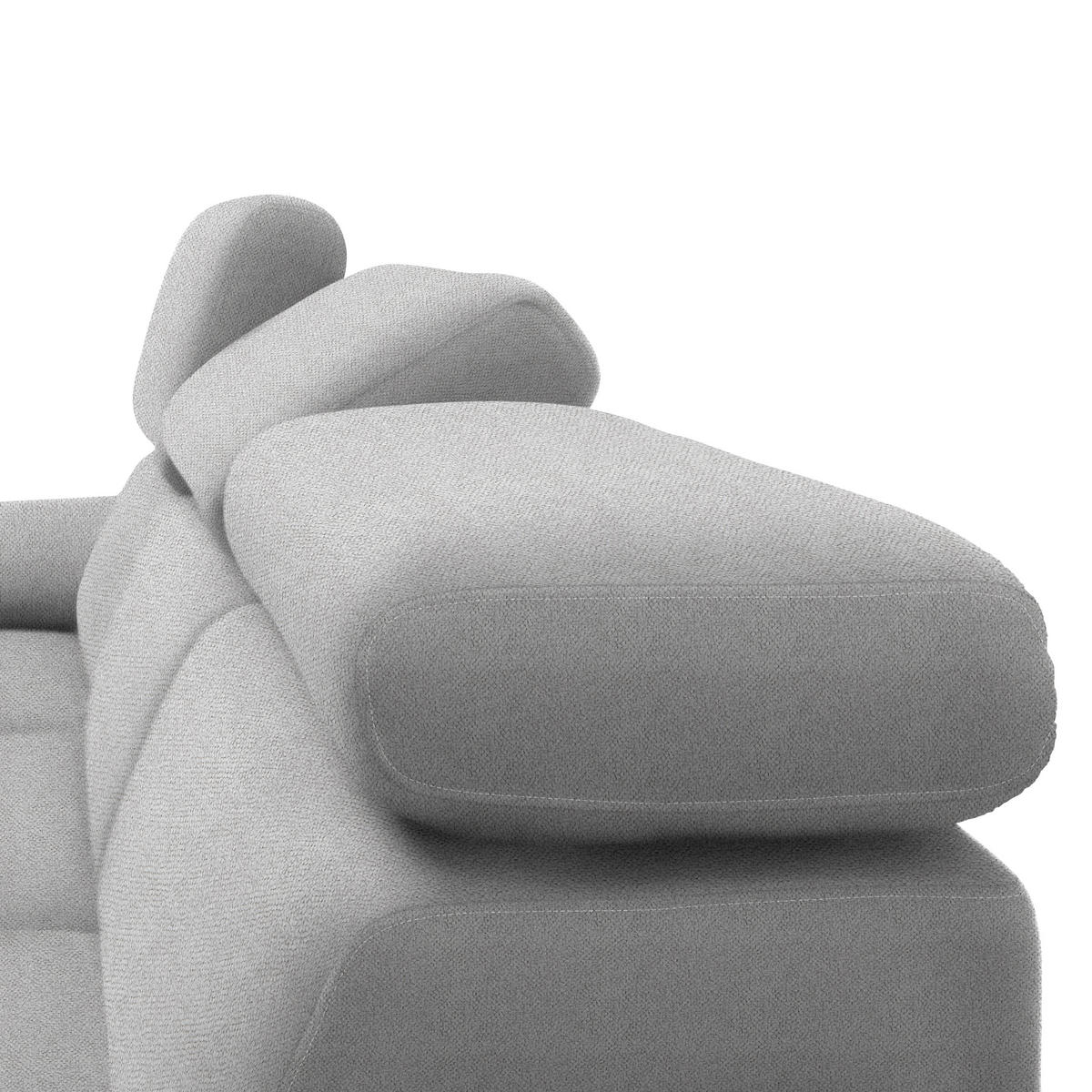 ECKSOFA in Velours Hellgrau  295/187 cm  - Hellgrau/Schwarz, Design, Textil/Metall (295/187cm) - Novel