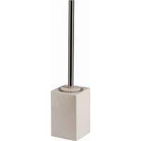 Garnitură De Perie Pentru Wc in metal  plastic   - alb/culoare crom, Design, ceramică/plastic (9/15/9cm) - Sadena