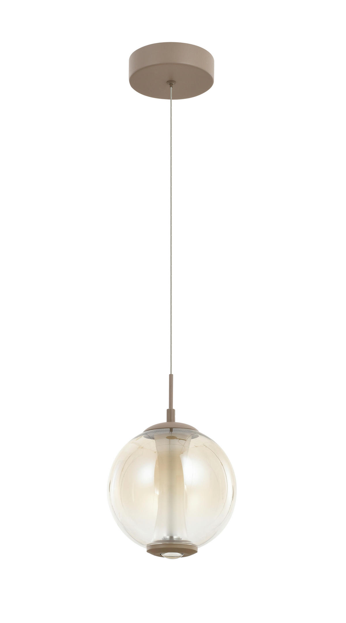 ZÁVĚSNÉ LED SVÍTIDLO, 18/150/18 cm  - pískové barvy, Design, kov/sklo (18/150/18cm)